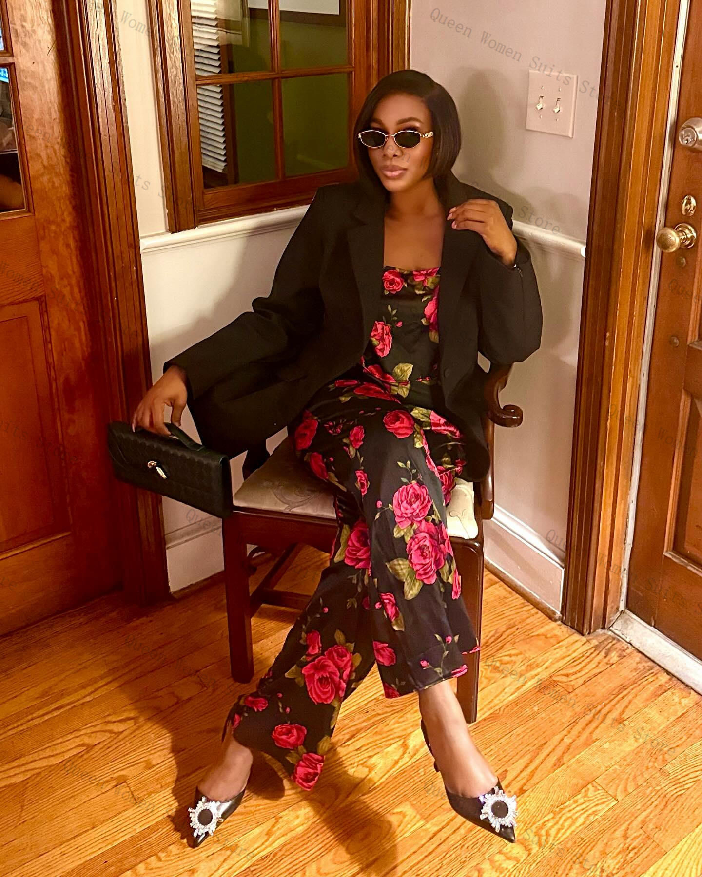 Women Formal Wear Tops - Flower Women Suit Set 3 Piece