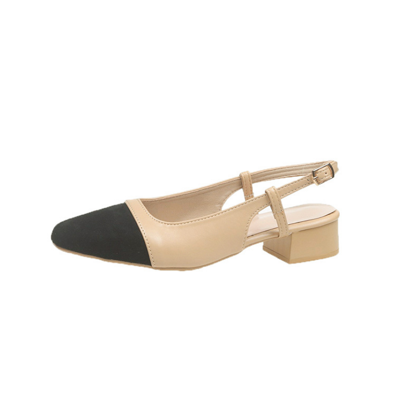 Slingback Heel Formal - Patchwork Leather Slingbacks Women Sandals Fashion
