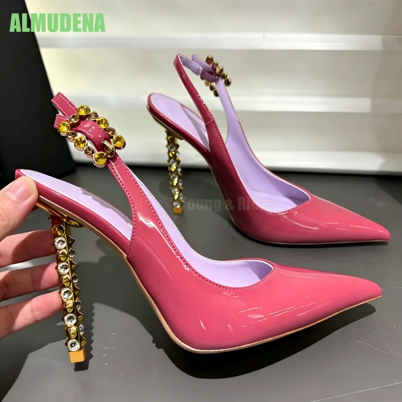 Light Green Patent Leather Sli - Slingback Heel Formal ulasan dan harga