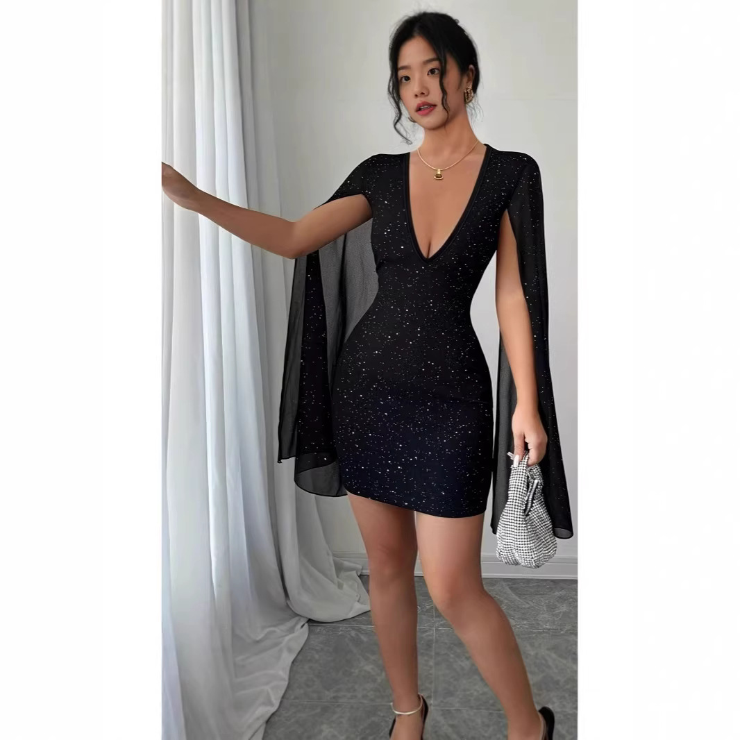 V Neck Bodycon Midi Dress Eleg - Women Formal Wear For Party ulasan dan harga