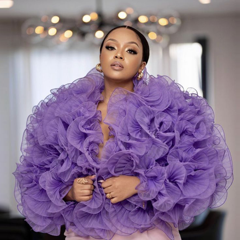 Purple Ruffles Tulle Top Women - Women Formal Wear Tops ulasan dan harga