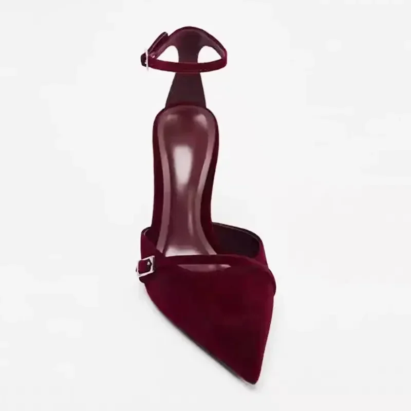 Luxury Velvet Ankle Strap Wome - Slingback Heel Formal ulasan dan harga