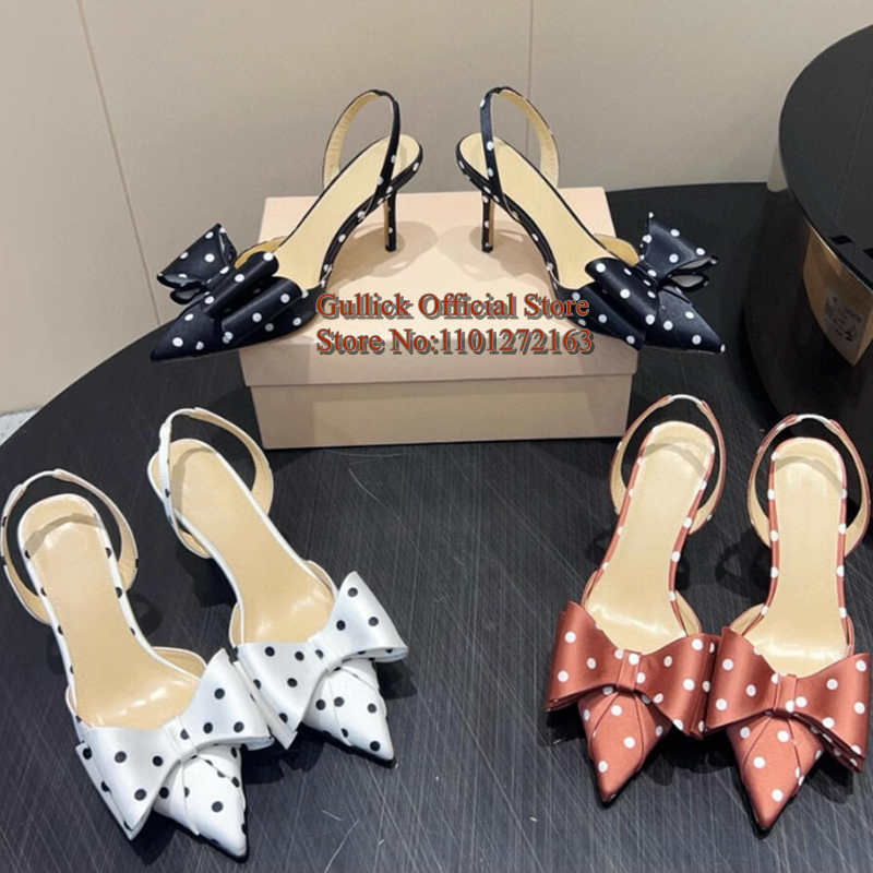 Newest Polka Dot Women Slingba - Slingback Heel Formal ulasan dan harga