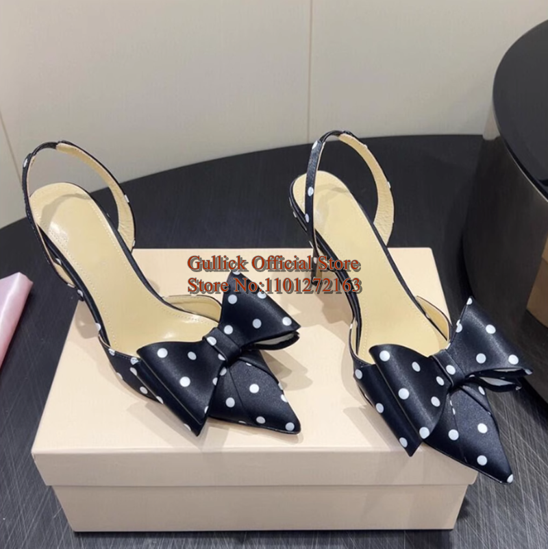 Newest Polka Dot Women Slingba - Slingback Heel Formal ulasan dan harga