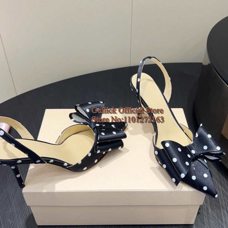 Newest Polka Dot Women Slingba - Slingback Heel Formal ulasan dan harga