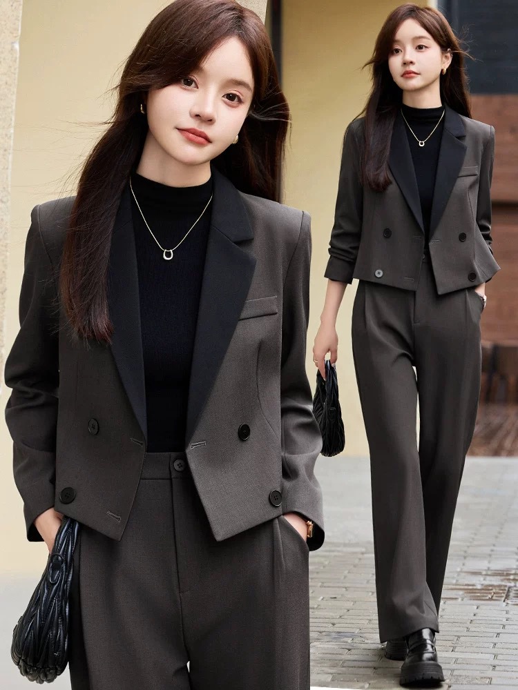 Gray short blazer for women, n - Women Formal Wear With Blazer ulasan dan harga
