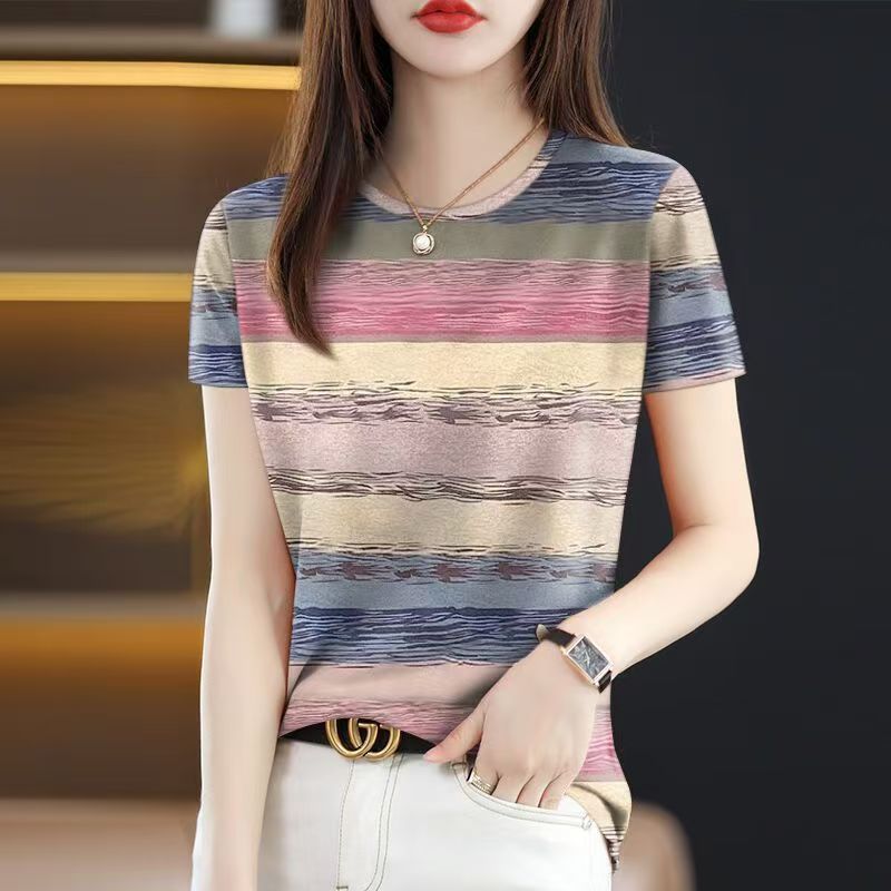 New Summer Round Neck Short-sl - Women Formal Wear Tops ulasan dan harga