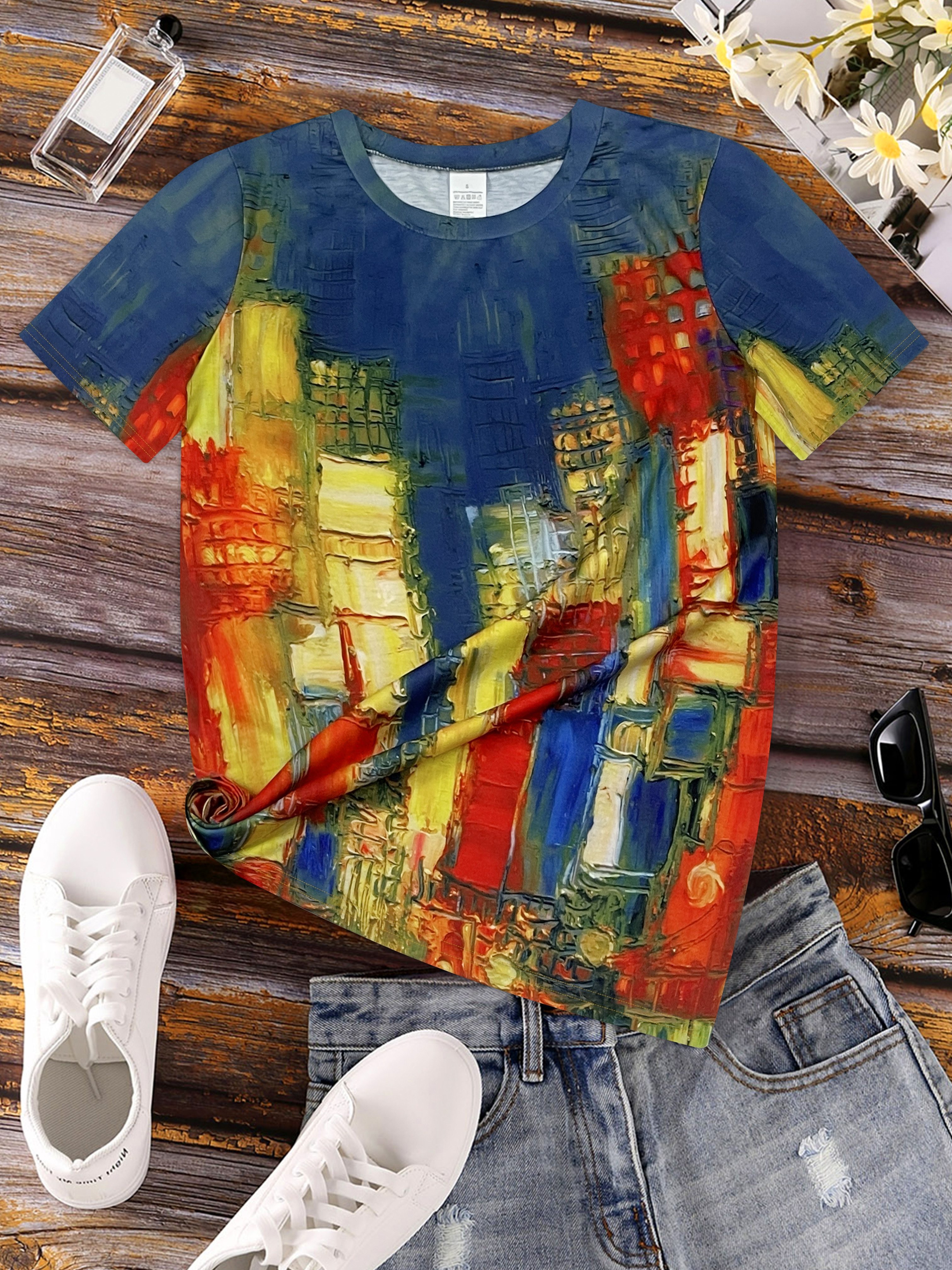 Vibrant Cityscape Women's Tee  - Women Formal Wear Tops ulasan dan harga