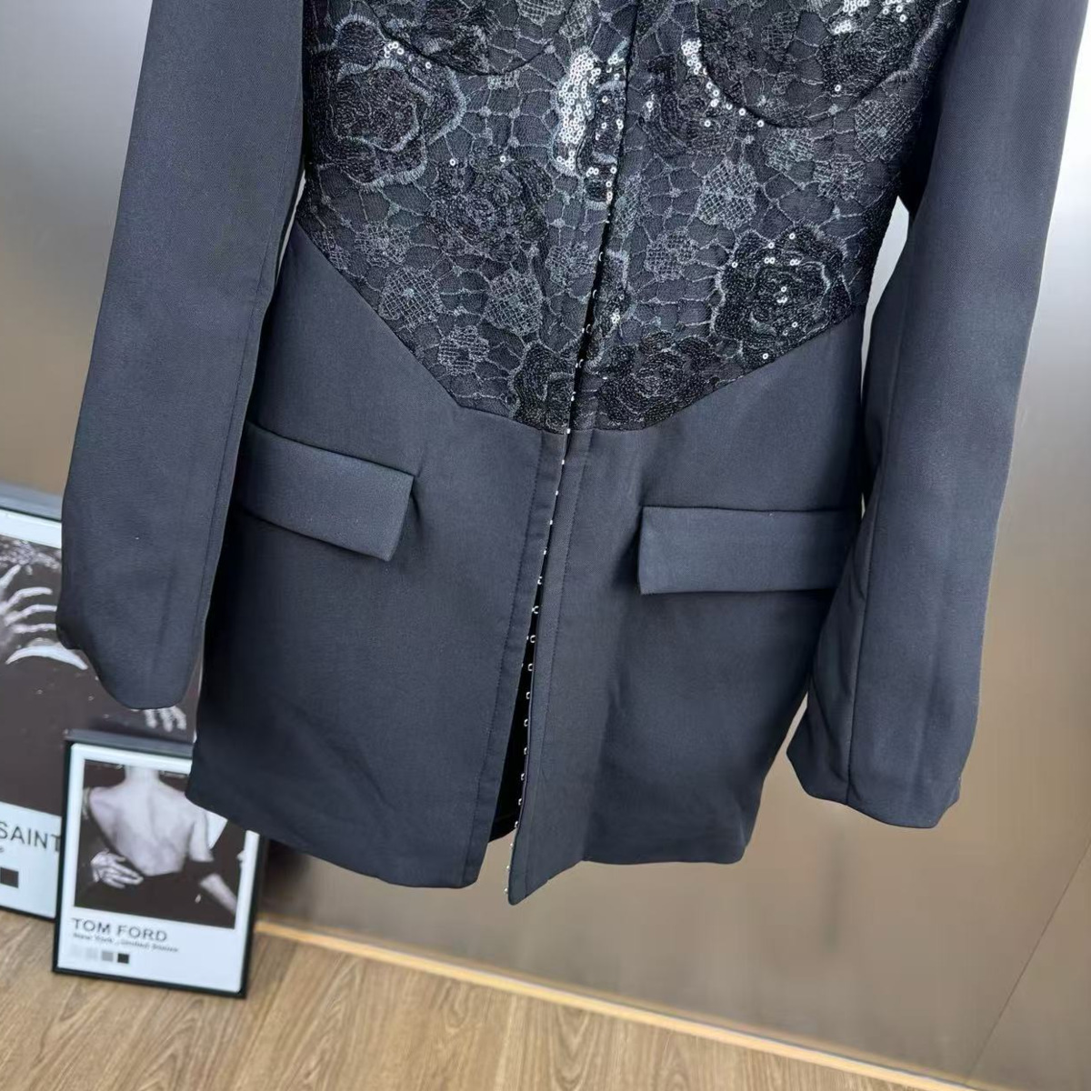 KT Elegant Lace Sequin Blazer  - Women Formal Wear With Blazer ulasan dan harga