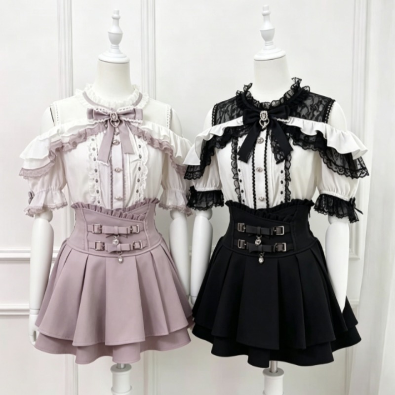 Kawaii Japanese Lolita Blouse  - Women Formal Wear Tops ulasan dan harga
