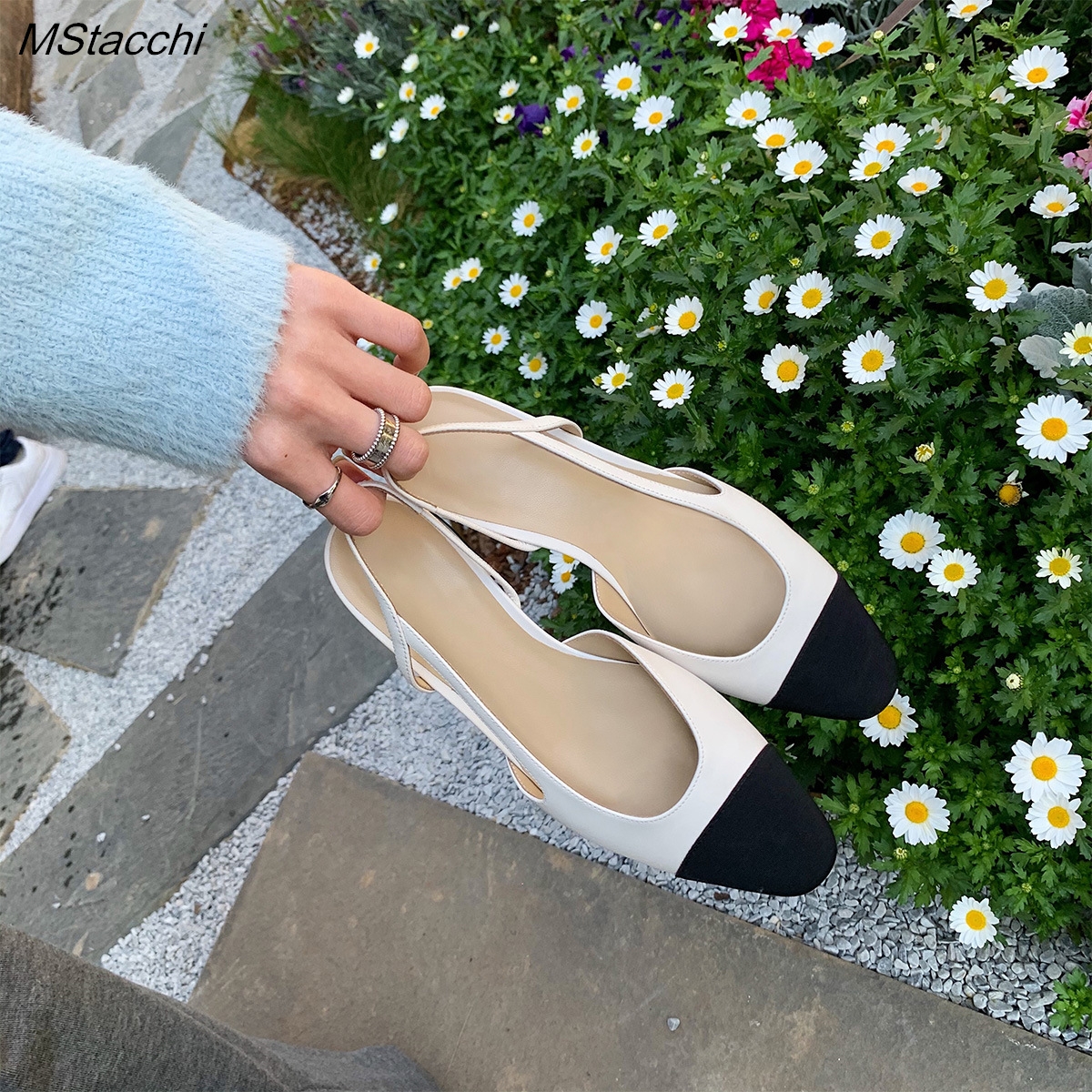Patchwork Leather Slingbacks W - Slingback Heel Formal ulasan dan harga